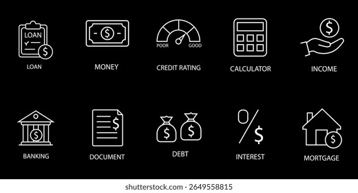 bold modern typography design with financial icons