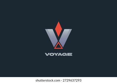 O logotipo V moderno e arrojado para viagens, start-ups ou marcas corporativas. A geometria limpa e a sensação premium fazem com que ele seja perfeito para plataformas digitais e marcas globais.