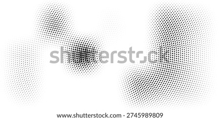 Bold monochrome halftone background of black circular dots forming a radial gradient, centered text FUTURISTIC HALFTONE, modern abstract design with high contrast for digital, data, soundwave visual