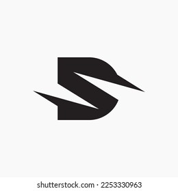 bold monogram letter D and letter S iconic logo design vector illustration. modern monogram SD mark symbol logo vector design template with simple and minimalist styles