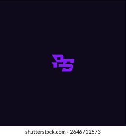 con el estilo atrevido del monograma Carta fresca y deportiva del logotipo del deporte del techno de PS