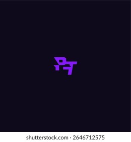 with bold monogram style cool and sporty design PT techno sport logo letter