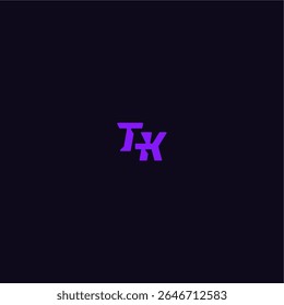 with bold monogram style cool and sporty design TK techno sport logo letter