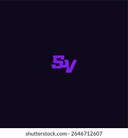 with bold monogram style cool and sporty design SV techno sport logo letter
