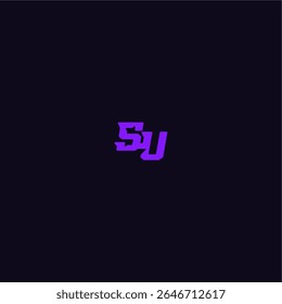 com estilo monograma arrojado legal e desportivo design SU techno esporte logotipo letra