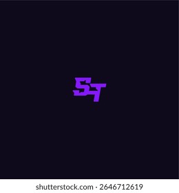 with bold monogram style cool and sporty design ST techno sport logo letter