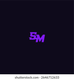with bold monogram style cool and sporty design SM techno sport logo letter