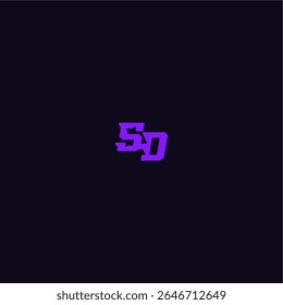 with bold monogram style cool and sporty design SD techno sport logo letter