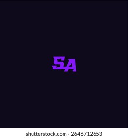with bold monogram style cool and sporty design SA techno sport logo letter