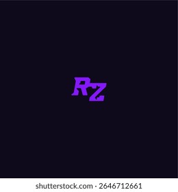with bold monogram style cool and sporty design RZ techno sport logo letter
