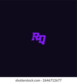 with bold monogram style cool and sporty design RQ techno sport logo letter