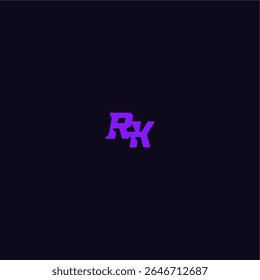 com estilo monograma arrojado legal e desportivo design RK techno esporte logotipo carta