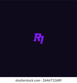 with bold monogram style cool and sporty design RI techno sport logo letter