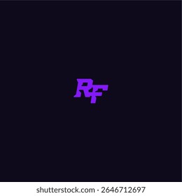 with bold monogram style cool and sporty design RF techno sport logo letter