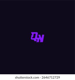 com estilo monograma arrojado legal e desportivo design QN techno carta logotipo esporte