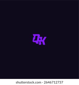 with bold monogram style cool and sporty design QK techno sport logo letter
