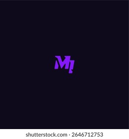 with bold monogram style cool and sporty design MI techno sport logo letter