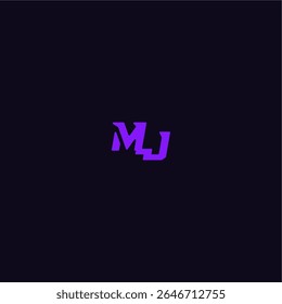 with bold monogram style cool and sporty design MJ techno sport logo letter