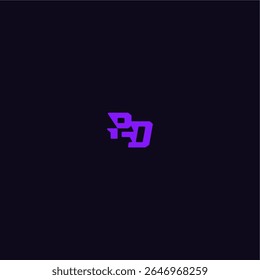 with bold monogram style cool and sporty design PD techno sport logo letter