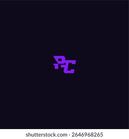 with bold monogram style cool and sporty design PC techno sport logo letter