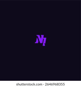with bold monogram style cool and sporty design NI techno sport logo letter