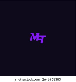with bold monogram style cool and sporty design MT techno sport logo letter
