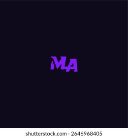 with bold monogram style cool and sporty design MA techno sport logo letter