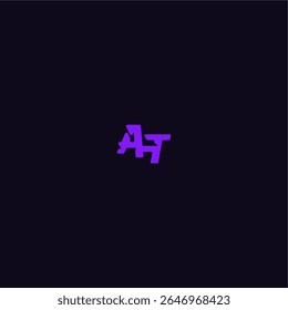 with bold monogram style cool and sporty design AT techno sport logo letter