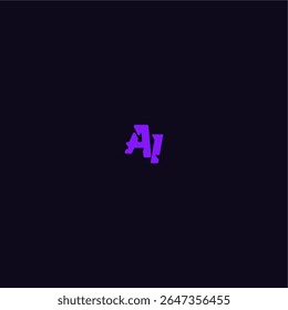 with bold monogram style cool and sporty design AI techno sport logo letter