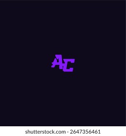 with bold monogram style cool and sporty design AC techno sport logo letter