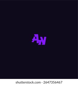 with bold monogram style cool and sporty design AN techno sport logo letter