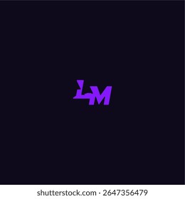 with bold monogram style cool and sporty design LM techno sport logo letter