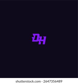 com estilo monograma arrojado legal e desportivo design DH techno esporte logotipo letra