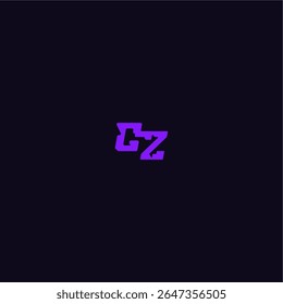with bold monogram style cool and sporty design CZ techno sport logo letter