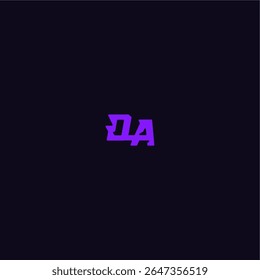 with bold monogram style cool and sporty design DA techno sport logo letter