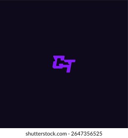 con el estilo atrevido del monograma letra fresca y deportiva del logotipo del deporte del tecno del CT del diseño