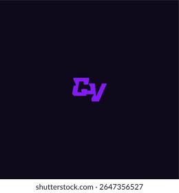 with bold monogram style cool and sporty design CV techno sport logo letter