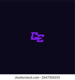 con el estilo atrevido del monograma letra fresca y deportiva del logotipo del deporte del techno del CE