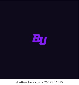with bold monogram style cool and sporty design BU techno sport logo letter