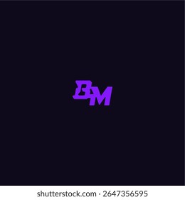 with bold monogram style cool and sporty design BM techno sport logo letter