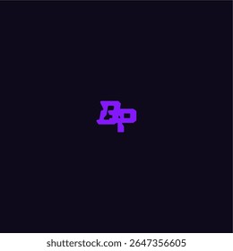 with bold monogram style cool and sporty design BP techno sport logo letter