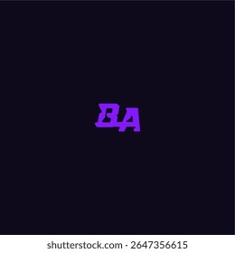with bold monogram style cool and sporty design BA techno sport logo letter