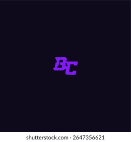 with bold monogram style cool and sporty design BC techno sport logo letter