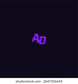 with bold monogram style cool and sporty design AO techno sport logo letter
