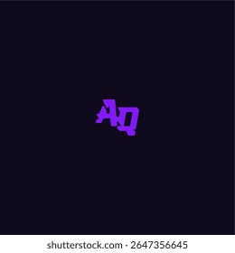 with bold monogram style cool and sporty design AQ techno sport logo letter