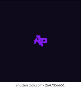 with bold monogram style cool and sporty design AP techno sport logo letter