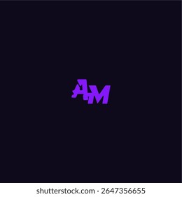 with bold monogram style cool and sporty design AM techno sport logo letter