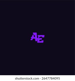 with bold monogram style cool and sporty design AE techno sport logo letter
