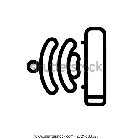 A bold monoline noise abatement zone icon featuring a sound wave graphic being blocked by a vertical shield or mute barrier.