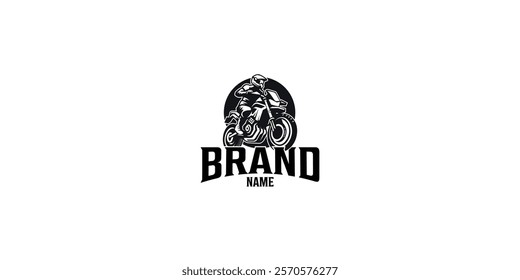 Bold Motorcycle Rider Emblem with arched text